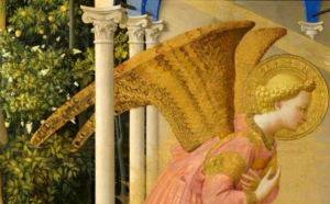Detalle del ángel en La Anunciación